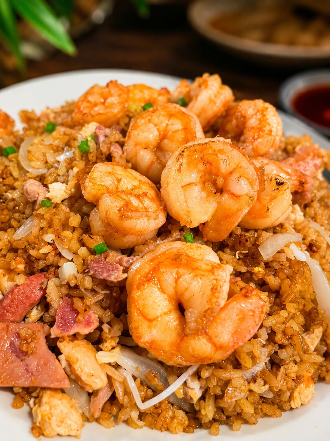 Arroz chino más camarones